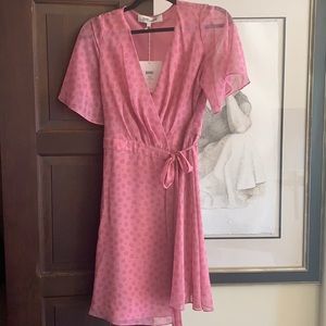 DVF Kathy Dress in Rose Dots Foxglove